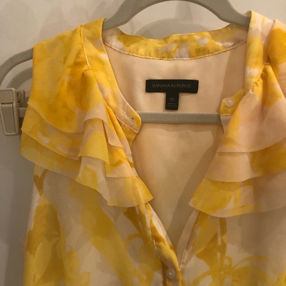 Banana Republic Yellow Floral Ruffle Dress - Picture 3 of 8